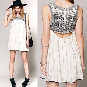 Free People Dress Aztec Beaded Bib Cut Out Mini 6
